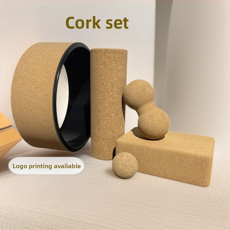 Korkas jogas rats – studijām, muguras masāža, plecu atvēršana, muguras izliekums, materiāls: PP + korķis, zīmols: Xinge