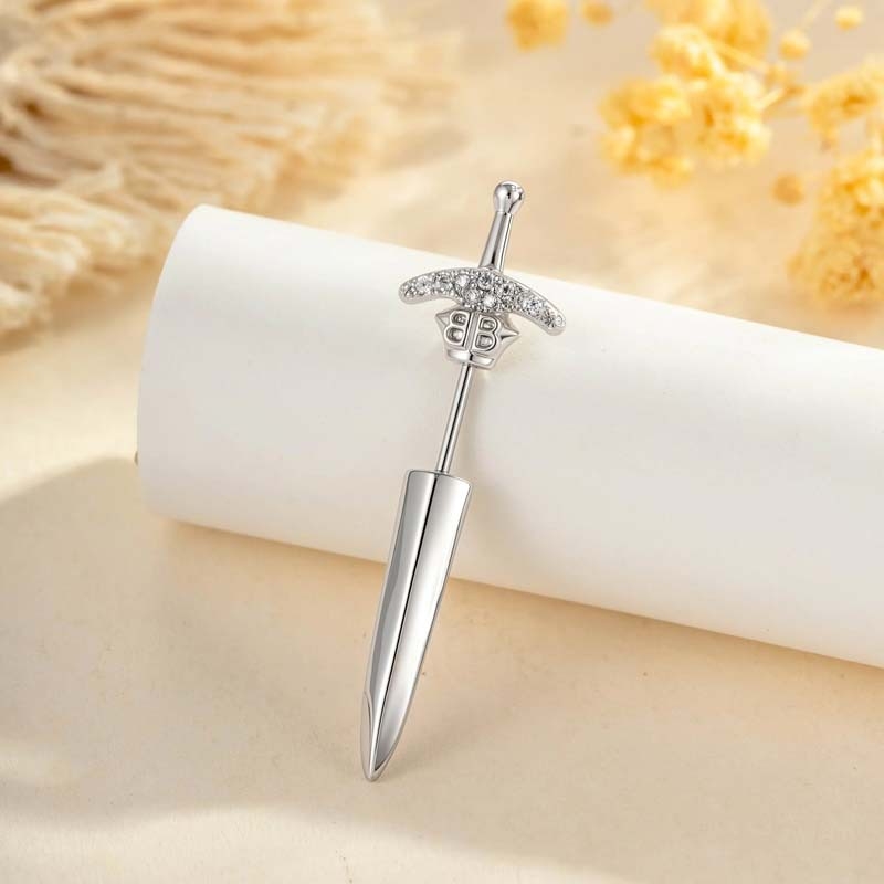 Auskaru pīrsinga rotājums ar krusta zobu formas dizainu, metāls, diamanīta apdare, unisex, neparasts stils