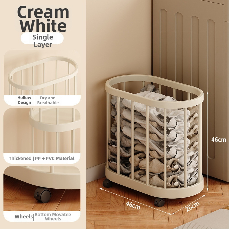 Кошница за съхранение на топки и йога мат с колела — пластмасова кошница за фитнес оборудване, минималистичен стил, модел 1