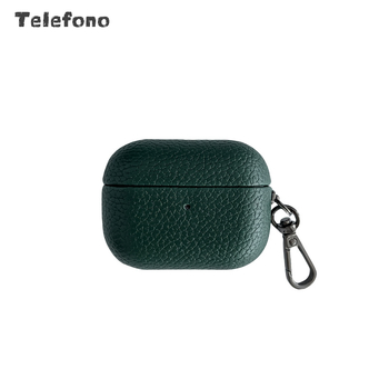 Torbica za AirPods s kožom imitacije i Lychee uzorka, ručno izrađena, kompatibilna s AirPods 1/2 i AirPods Pro 3