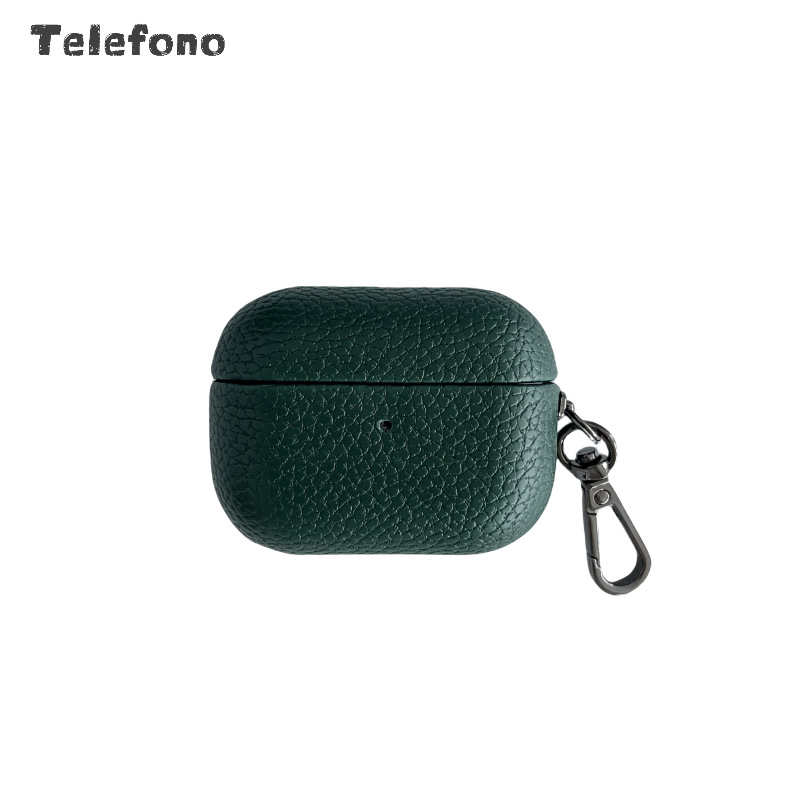 Torbica za AirPods s kožom imitacije i Lychee uzorka, ručno izrađena, kompatibilna s AirPods 1/2 i AirPods Pro 3