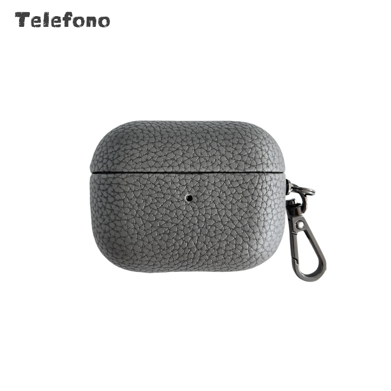 Torbica za AirPods s kožom imitacije i Lychee uzorka, ručno izrađena, kompatibilna s AirPods 1/2 i AirPods Pro 3