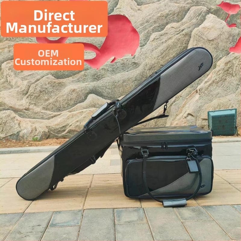 Vodootporna torba za ribolov sa naramenicom, veliki kapacititet, PU tvrdi kućište, torba za štapove s nosačem