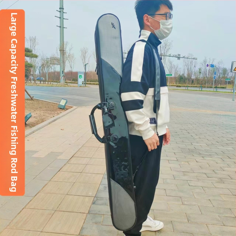 Vodootporna torba za ribolov sa naramenicom, veliki kapacititet, PU tvrdi kućište, torba za štapove s nosačem