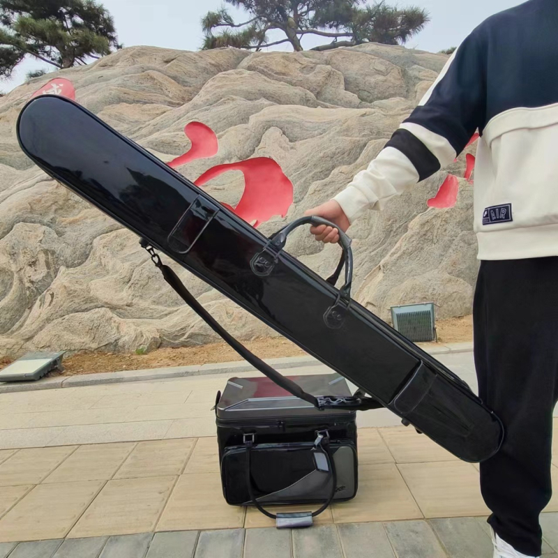 Vodootporna torba za ribolov sa naramenicom, veliki kapacititet, PU tvrdi kućište, torba za štapove s nosačem