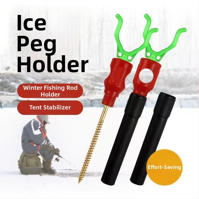 Ледено риболовно оборудване: колчета за палатка на лед и спирални винтове, пластмасови
