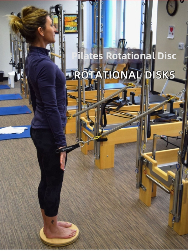 Optp ciets koks Pilates rotējošais disks stājas korekcijai, pēcdzemdību iegurņa rehabilitācijai un jogas rata izstiepšanai