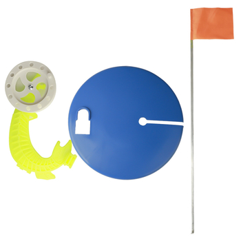 FTK ледени флагове за риболов – комплект от 2 части с чанта за пръчки, зимен риболов, пластмасов материал