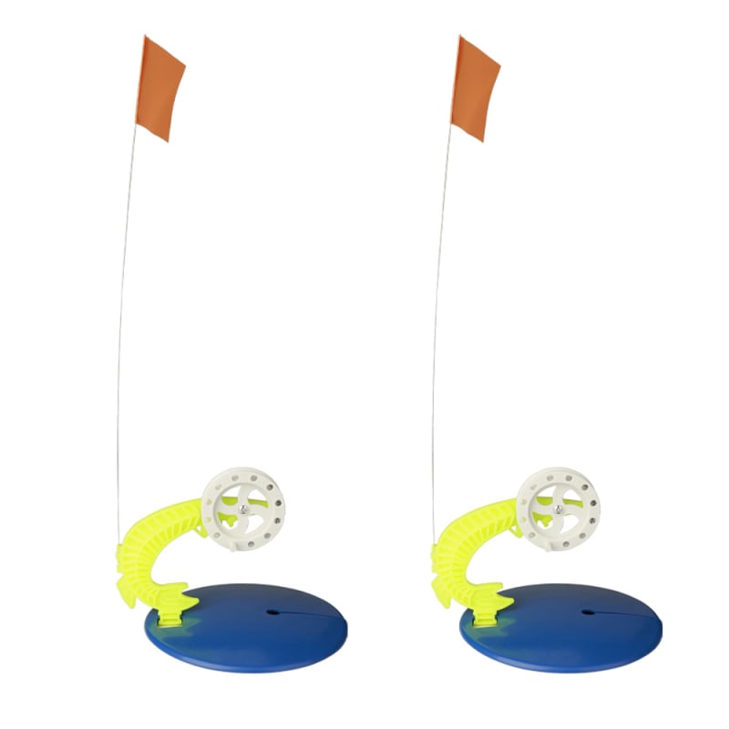 FTK ледени флагове за риболов – комплект от 2 части с чанта за пръчки, зимен риболов, пластмасов материал