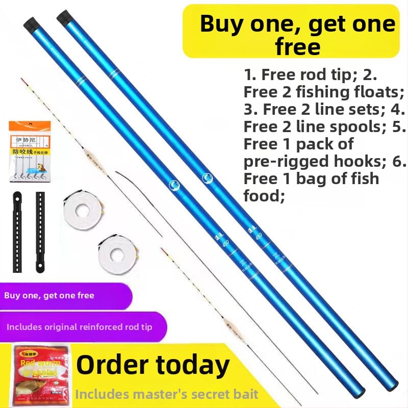 Комплект пръти за риболов - ултралек, изключително твърд, къса секция, фибростъкло, за риболов в поток