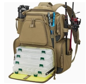 Речна риболовна чанта с голямо външно отделение и защитен дъждов покрив, водоустойчива Oxford плат, съхранение за примамки, линии, пръчка и макари (WDT2312)