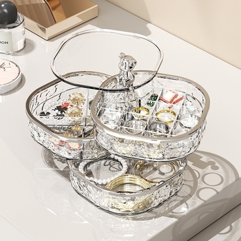 Шкатулка за бижута PET+ABS, стил лек лукс, твърда конструкция, едноцветна