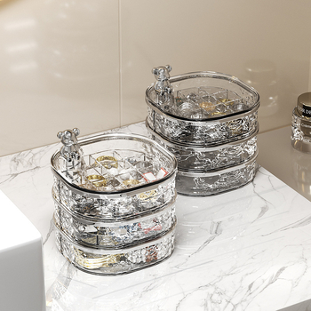 Шкатулка за бижута PET+ABS, стил лек лукс, твърда конструкция, едноцветна