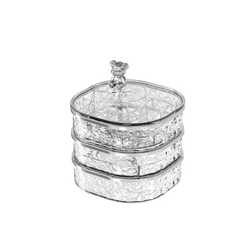 Шкатулка за бижута PET+ABS, стил лек лукс, твърда конструкция, едноцветна