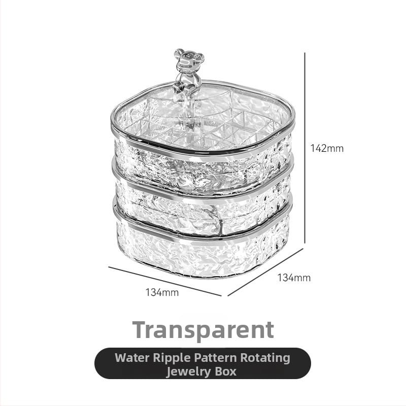 Шкатулка за бижута PET+ABS, стил лек лукс, твърда конструкция, едноцветна