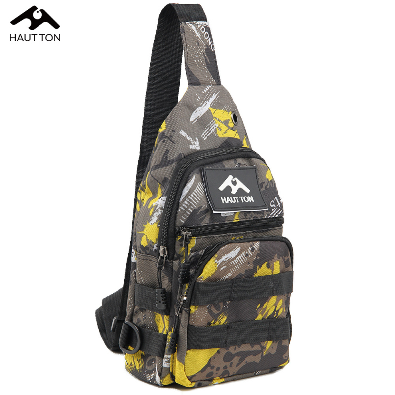 Haodun torba za mamce – platnena, višenamjenska ribarska torba za utovar mamaca, maskirni dizajn, ramenski crossbody remen, nije vodootporna