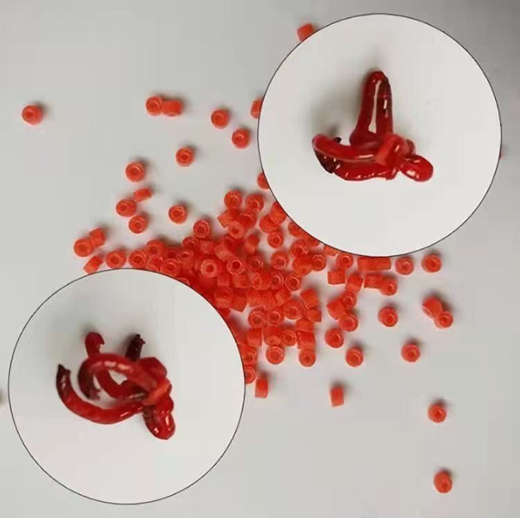 Benzi elastice pentru pescuit pentru momeli cu viermi roșii și clipsuri pentru pelete