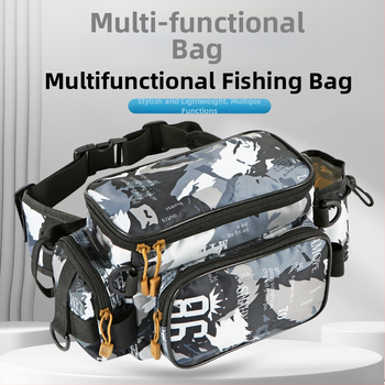 Luya krepšys – Daugiafunkcinė masalų krepšys žvejybai su diržo ir kryžminio nešiojimo dizainu, didelė talpa, 600D Oxford audinys, atspari vandeniui