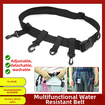 Regulējama makšķerēšanas josta ūdens gaitām, webbing materiāls, 4 kabatas, Easy Buckle