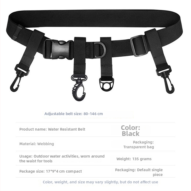 Regulējama makšķerēšanas josta ūdens gaitām, webbing materiāls, 4 kabatas, Easy Buckle