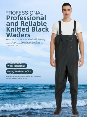 Haixiang makšķerēšanas bikses, ūdensnecaurlaidīgas un noturīgas pret nolietojumu, PVC adīta auduma, 1 kabata, augsta elastība