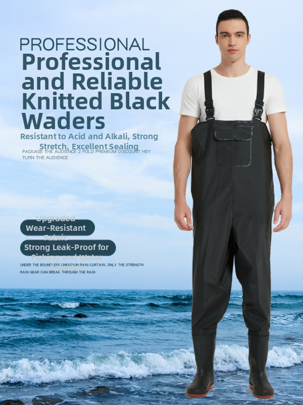 Haixiang makšķerēšanas bikses, ūdensnecaurlaidīgas un noturīgas pret nolietojumu, PVC adīta auduma, 1 kabata, augsta elastība