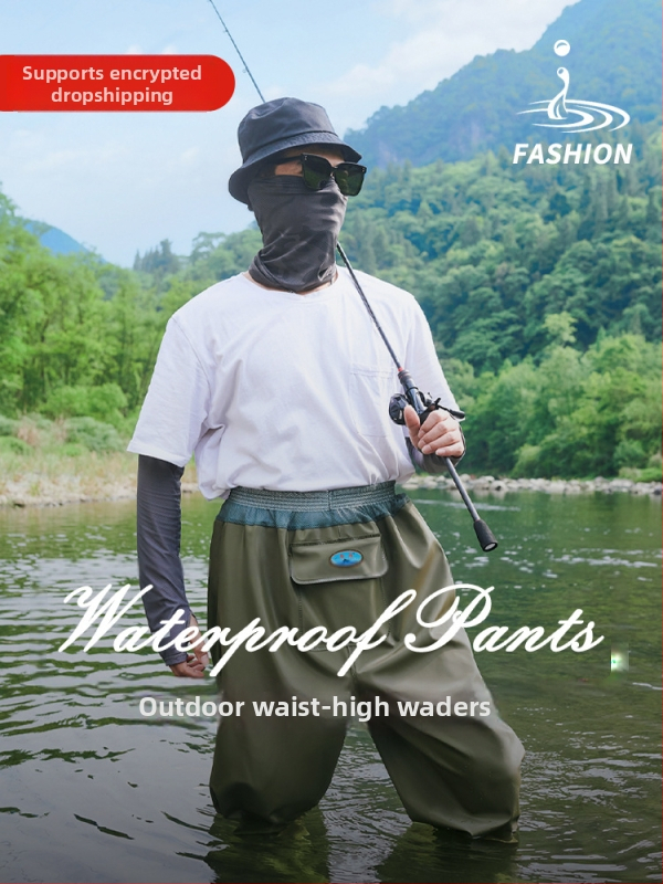 Haixiang PVC makšķerēšanas bikses līdz jostai, ūdensnecaurlaidīgas, 75 mm, 1 kabata