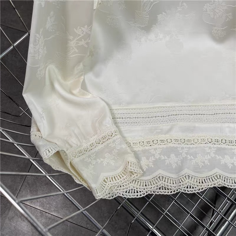 Top de bază cu vestă în stil chinezesc – tricou damă cu mânecă lungă, amestec poliester 30–50%, croială lejeră, guler rotund, lungime obișnuită, primăvara 2025