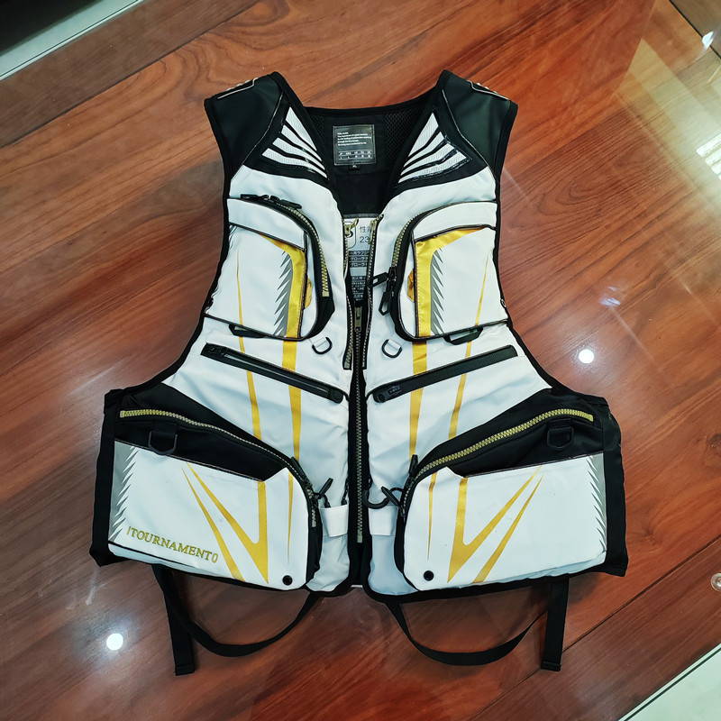 Vestă de salvare pentru pescuit în mare și pe gheață, multifuncțională și reglabilă, din stofă Oxford, umplutură din bumbac perlă, 16 buzunare, marca Jarest