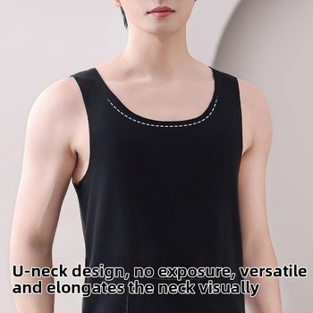 Мъжки термо жилет с двойни джобове, топъл и удобен, двойслоен дизайн, полиестерен материал