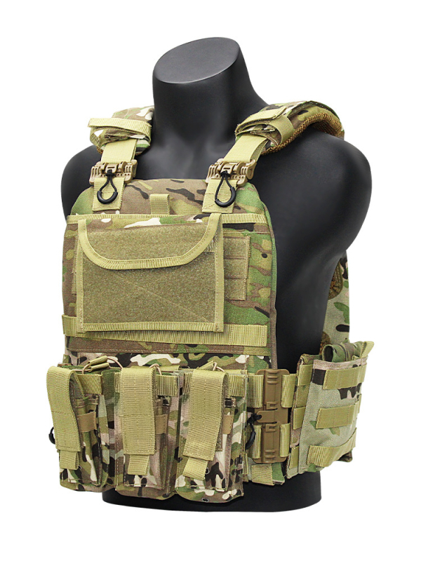 An Yue 6094 Vestă tacticǎ cu eliberare rapidă, camuflaj, țesătură 600D, respirabilă și durabilă, uniformă de antrenament