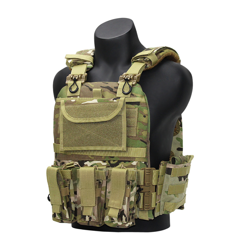 An Yue 6094 Vestă tacticǎ cu eliberare rapidă, camuflaj, țesătură 600D, respirabilă și durabilă, uniformă de antrenament