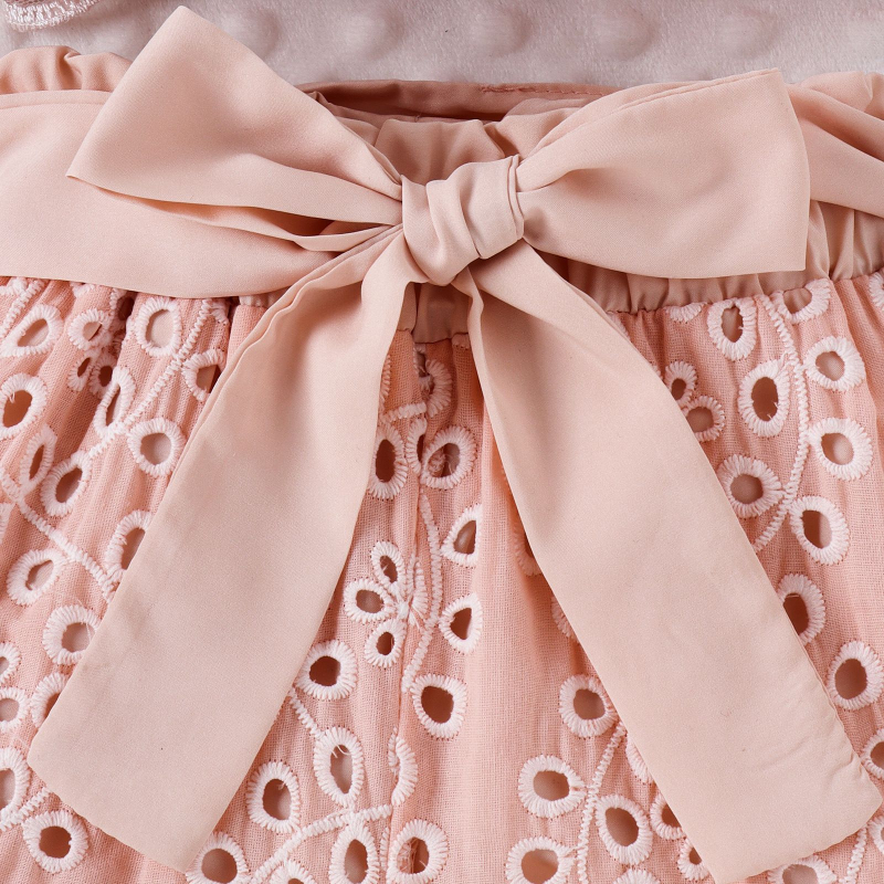 Set pentru copii din două piese: top fără mâneci și șorturi, stil drăguț, amestec bumbac-poliester, pentru fete 3–8 ani, vară și primăvară