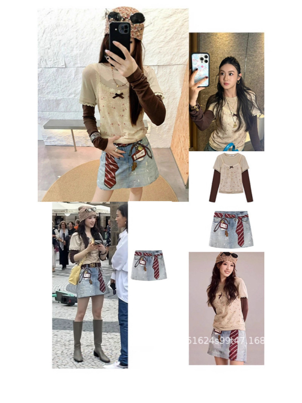 Top din bumbac pentru femei, mâneci lungi, decolteu rotund, model floral 3D, croială slim.