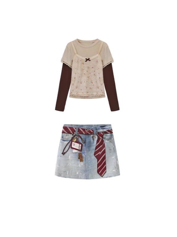 Top din bumbac pentru femei, mâneci lungi, decolteu rotund, model floral 3D, croială slim.