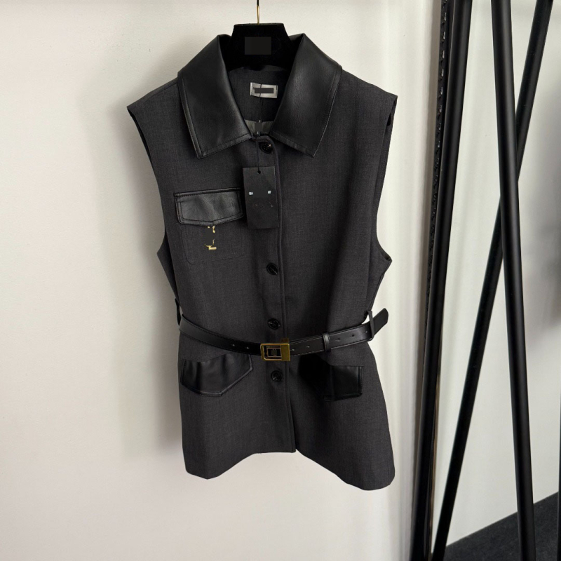 Vesta cu rever în stil casual japonez-coreean, 95% bumbac cu umplutură din bumbac, lungime medie, închidere simplă la nasturi, imprimeu text