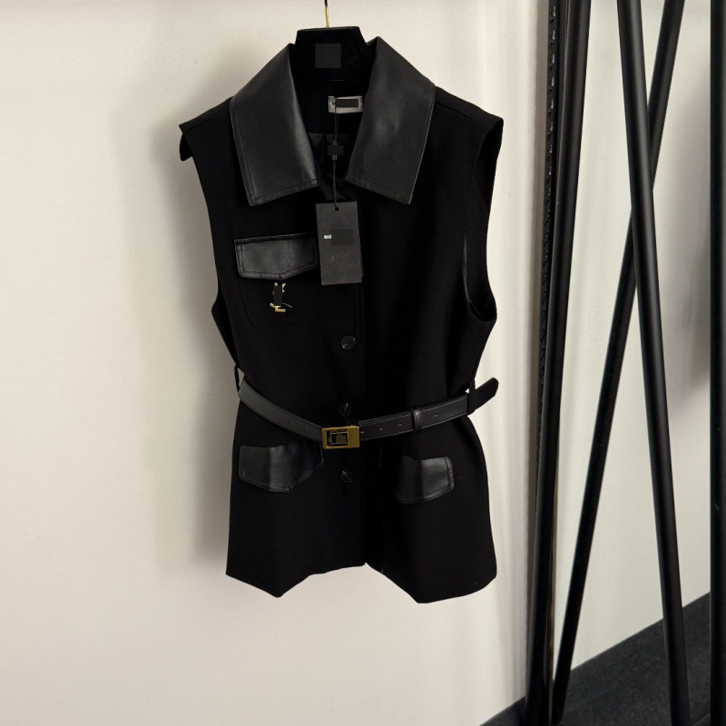 Vesta cu rever în stil casual japonez-coreean, 95% bumbac cu umplutură din bumbac, lungime medie, închidere simplă la nasturi, imprimeu text