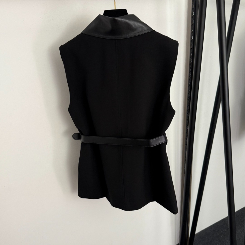 Vesta cu rever în stil casual japonez-coreean, 95% bumbac cu umplutură din bumbac, lungime medie, închidere simplă la nasturi, imprimeu text