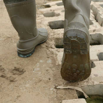 Pantaloni de pescuit Haixiang, impermeabili, țesătură tricot PVC, design semi-lung pentru mers în apă, 1 buzunar, 100 mm specificație