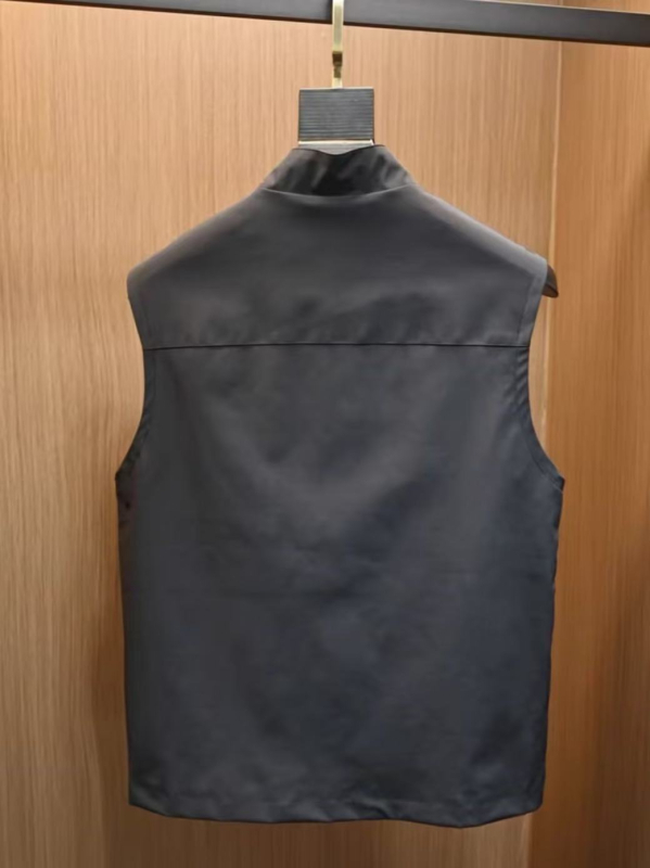 Jachetă-vestă pentru bărbați cu guler înalt și fermoar - croială slim, ușoară, poliester (90%)