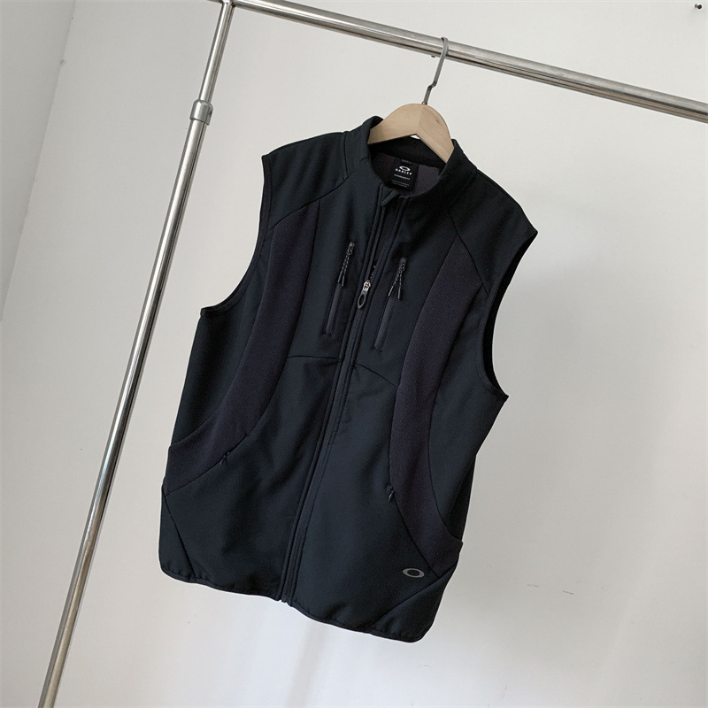 Vesta de lucru - stil montan, fermoar, guler înalt, izolație groasă, căptușeală fleece, mai multe buzunare