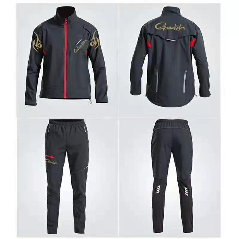 Zvejas softshell jakas komplekts — silta fleece oderē, ūdensnecaurlaidīgs un pret vēju, ātri žūstošs, vienkrāsains, universāls, ziemai, pavasarim un rudenim; piemērots skrējienam, riteņbraukšanai, pārgājieniem un makšķerēšanai