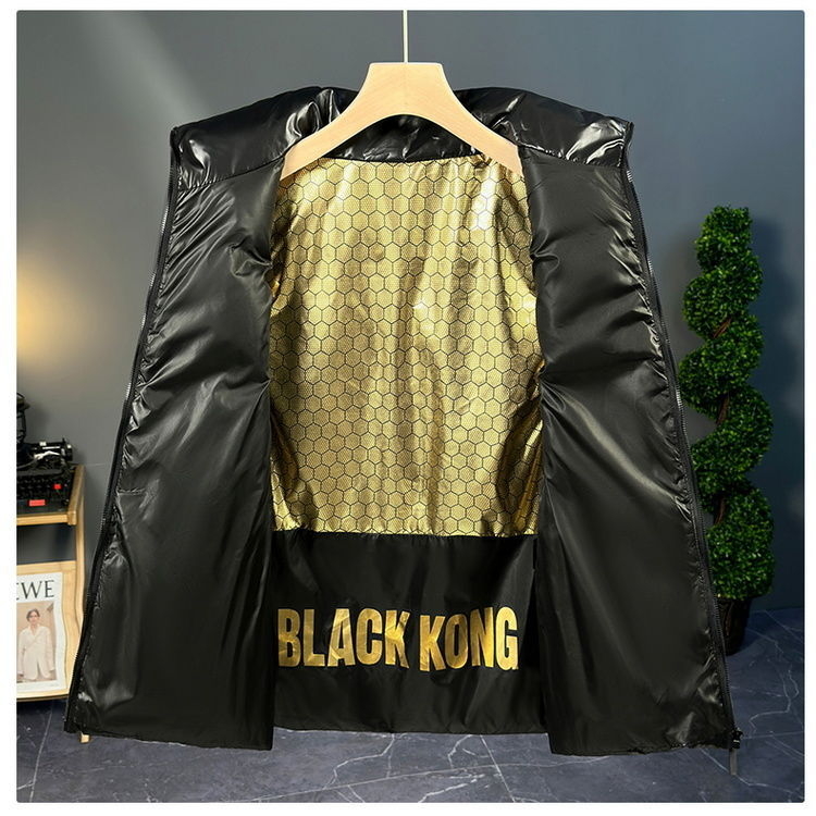 Vesta din bumbac cu glugă, model dungat, croială slim, guler înalt, fermoar frontal