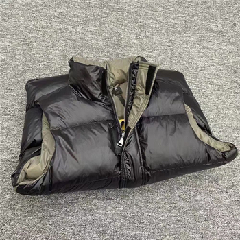 Vesta de puf pentru bărbați, guler înalt, închidere cu nasturi dubli, corduroy gros cu puf de iepure, fără mâneci, Slim Fit