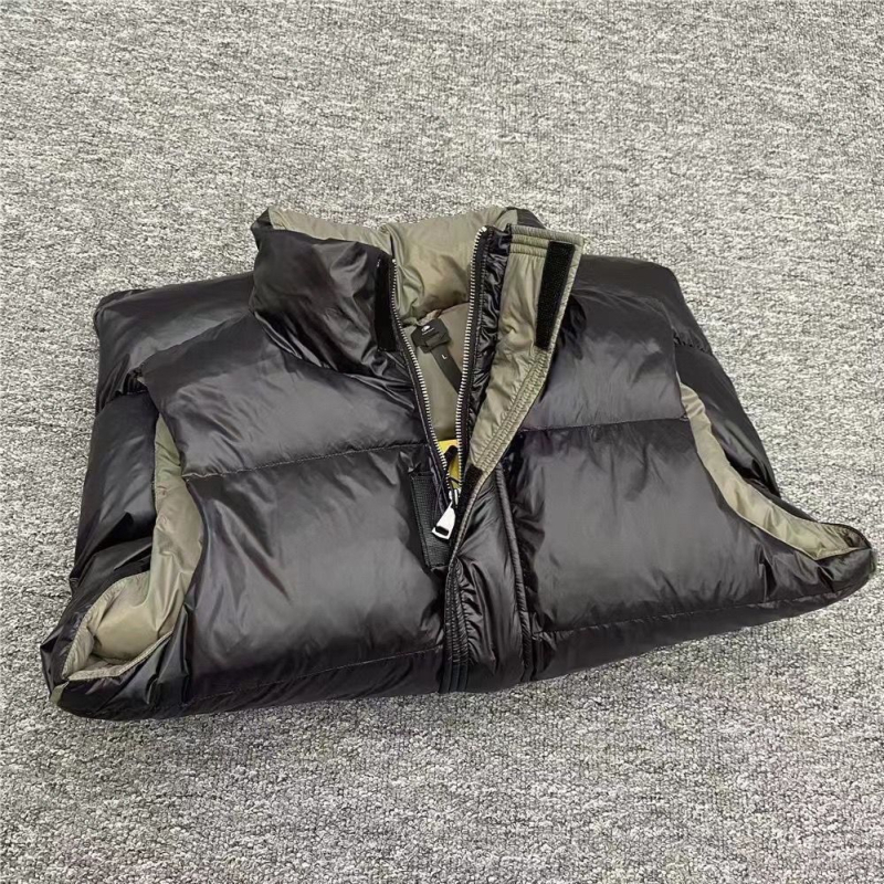 Vesta de puf pentru bărbați, guler înalt, închidere cu nasturi dubli, corduroy gros cu puf de iepure, fără mâneci, Slim Fit