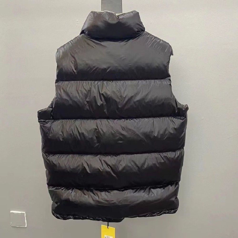 Vesta de puf pentru bărbați, guler înalt, închidere cu nasturi dubli, corduroy gros cu puf de iepure, fără mâneci, Slim Fit