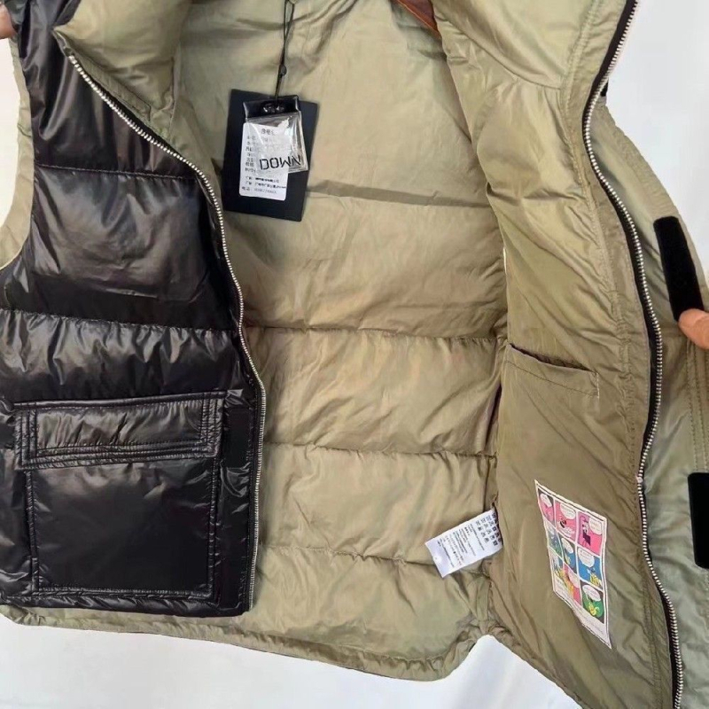 Vesta de puf pentru bărbați, guler înalt, închidere cu nasturi dubli, corduroy gros cu puf de iepure, fără mâneci, Slim Fit