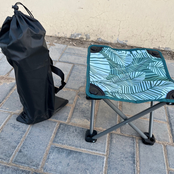 Scaun pliant pentru pescuit în aer liber, cu husă de depozitare, portabil, cu patru picioare