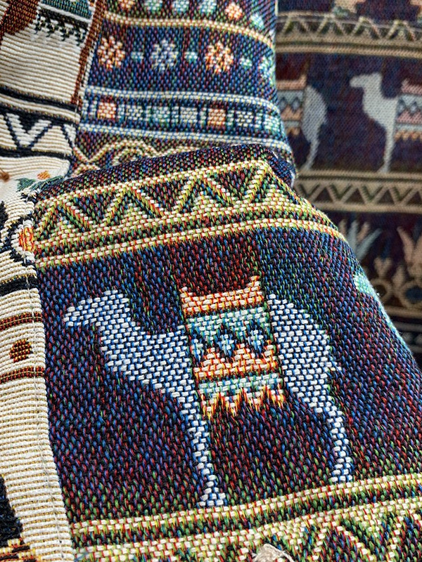 Muški retro žakard prsluk, reverzibilan, opuštena silueta, V-izrez, jednostruko kopčanje