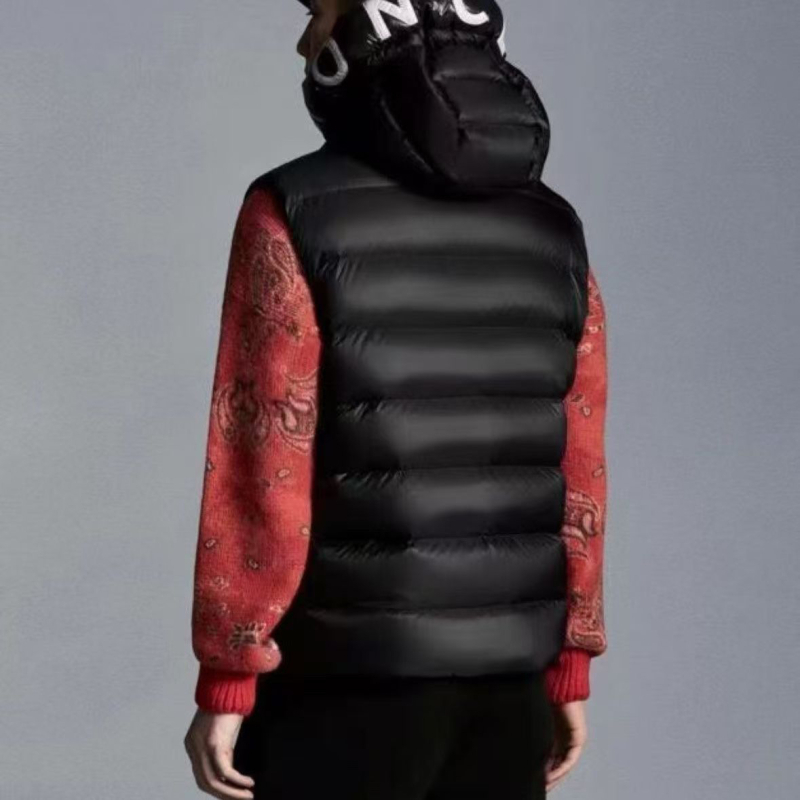 Vesta groasă cu glugă pentru bărbați, stil coreean, croială lejeră, fermoar, buzunare patch, iarnă
